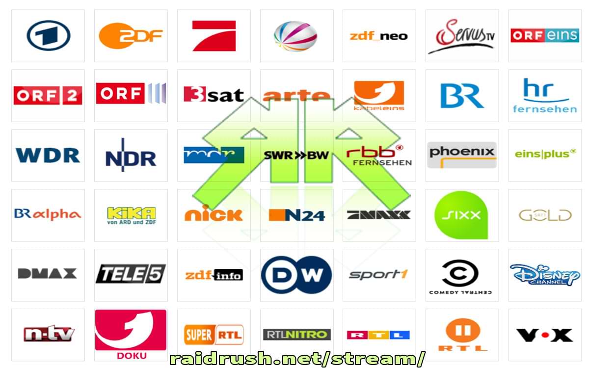 Liste mit Logos aller deutschen Free-TV Sender